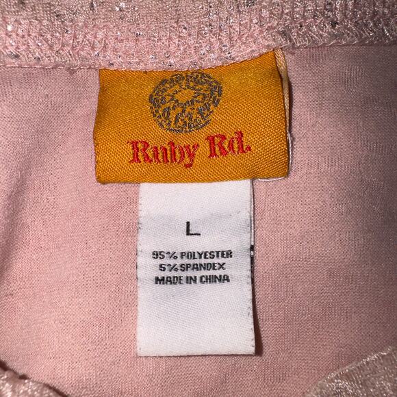 Ruby Rd. Pink Glitter pullover Top women’s Size Large - Picture 6 of 6